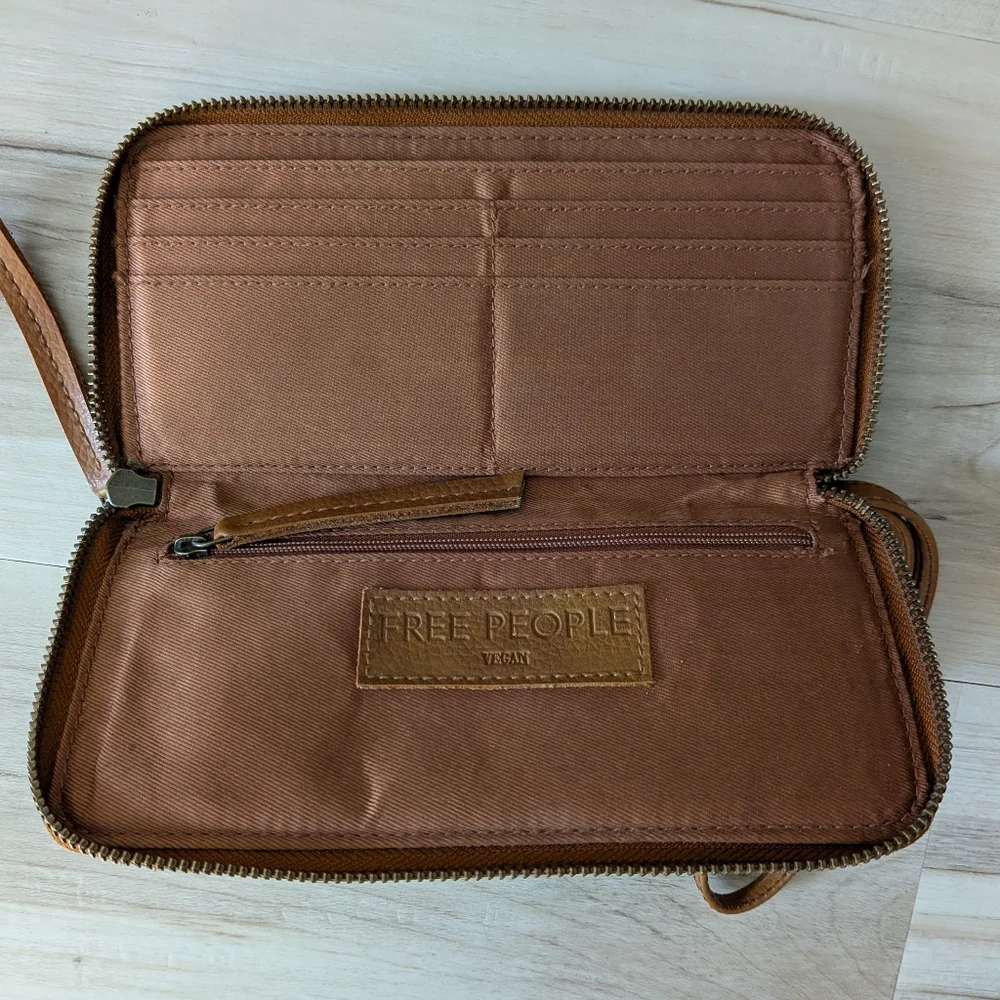 Free People Brown Vegan Wristlet Wallet - Picture 6 of 8